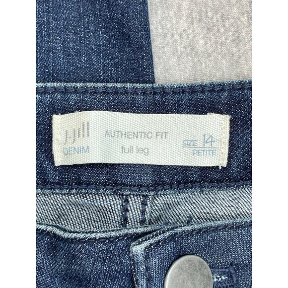 J Jill Jeans Womens 14P Blue Denim Cotton Blend Stretch Wide Leg - Picture 3 of 6